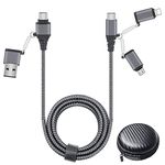 Multi Charger Cable, USB C to USB C Charger Cable 60W PD USB A/Type C to Lightning/Type C/Micro USBSync-and-Charge Nylon Braided Cable Compatible with Lightning kindle Samsung Galaxy Huawei Goodaux91m