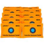 wisedry 100g [10 Packs] Rechargeable Desiccant Packs, Color Indicating Silica Gel Desiccant Packets, Reusable Moisture Absorbers Bags for Storage Cabinets Wardrobes Tool Box