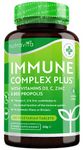 Super Strength Immune Booster - 6 Month Supply with Vitamin D3, Vitamin C, Zinc & Pure Bee Propolis - 180 Tablets - Immune System Support Supplement - Made in UK by Nutravita