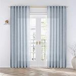 Dusty Blue Linen Curtains 84 Inches
