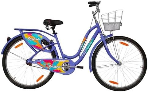 BSA LADYBIRD Splash Cycle for Girls 10 to 15 Years | 2 Years Warranty | 24T Bicycle for Girls and Women with Front Basket & Integrated Carrier, Stylish & Durable Rigid Frame Cycle (Iris Purple)