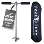 SandShark 18 inch Lite Series Boat Anchor - Shallow Water Anchor Pole - Jet Ski Anchor, Kayak Anchor, Pontoon Boat Accessories for Beach and Sandbar - 316 Stainless Steel w/Handle and Padded Case