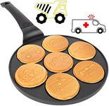 Car & Truck Mini Pancake Pan - Make 7 Unique Flapjack Cars, Nonstick Pan Cake Maker Griddle for Breakfast Fun & Easy Cleanup, Unique Holiday Treat or Gift