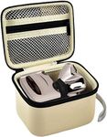 Case for Skull Shaver Electric Pitbull Pro Razor, Hard Travel Rotary Men Head Shavers Beard Trimmer Storage Carrying Box with Zipper Mesh Pocket for Men's Gold Pro Mustache Grooming Kit, Beige-Only