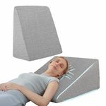 AYKA Wedge Cushion | Orthopedic Wedge Pillow for Bed, Neck Pain, Acid Reflux, Snoring, GERD, Leg Elevation & Pregnancy | High-Resilience Memory Foam | 2 Years Warranty (Grey, 20x19.5x10 Inch)