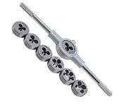 VENEKETY 8pcs Metric Adjustable Tap Die Wrench Set M3-M12 Screw Thread Taper Hand Tool