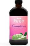 Serene Herbs Soursop Bitters Liquid Mixed Berry with Soursop Leaves for Gut Cleanse, Detox & Immune Boost with Black Seed, Moringa, Irish Moss, Ashwaganda, Turmeric, 16 fl oz | 32 Servings