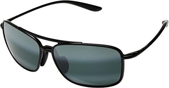 Maui Jim Men's and Women's Kaupo Gap Polarized Aviator Sunglasses, Black Gloss/Neutral Grey, Medium