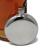 5 oz Discrete Round Pocket Alcohol Liquor Flask (Shiny) Made from 304 (18/8) Food Grade Stainless Steel