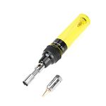 Cordless Butane Soldering Iron Gas Soldering Iron Mini Butane Torch Pen Gas Blow Torch Soldering Iron Welding Pen Tool, for Welding of Electronic Products and Motherboard Circu (Yellow)