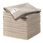 MR.SIGA Microfiber Cleaning Cloths, All-Purpose Surface Microfiber Towels, Streak Free Cleaning Rags, Pack of 12, Coffee, Size 32 x 32 cm(12.6 x 12.6 inch)