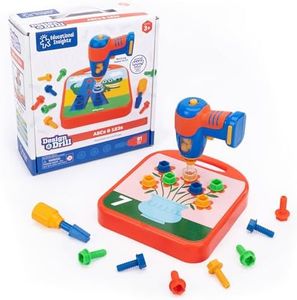 Educational Insights Design & Drill ABCs & 123s, 90 Pieces with Electric Drill Toy, Preschool Kindergarten Classroom Essentials, Ages 3+