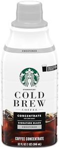 Starbucks Cold Brew Coffee Concentrate, Sweetened Signature Black, 100% Arabica, Multi-Serve Bottle (32 Fl Oz)