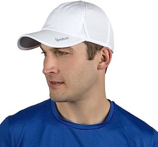 TrailHeads Men’s Running Hat with UV Protection | Quick Dry Sports Hats for Men | Outdoor Cap | UPF 50 Hats | Summer Hats for Men - White