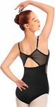 Mulnall Women's Dance Leotards Camisole Ballet Wear Adjustable Straps,Mesh Panel,Hollow Back(UK23905-06-L)