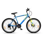 VECTOR 91 Carbine Men's 26T 21 Speed Hybrid Bike (Blue & Green, Ideal for: 13+ Years, Brake: Front Disc, Frame: 19 Inches With 5 Years Warranty )