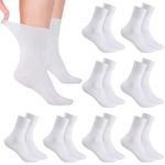 8 Pairs Diabetic Socks for Men, Cotton Stretchy Extra Wide Loose Fitting Diabetic Socks Soft Top Ankle Socks for Swollen Legs and Diabetics