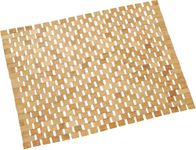 DIVCHI Bamboo Bath Mat Luxury Roll Up Shower Bath Mats with Anti-Slip Rubber Feet Environment Friendly Foldable Rectangular Wooden Multipurpose Duck Board for Bathroom Kitchen & Spa