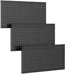 TORACK 3Pcs Metal Pegboard Panels for Wall Garage Utility Tools Pegboard Storage System for Workbench, Shop, Shed Modular Peg Board Organizer Board Kit(Pack of 3, Black)