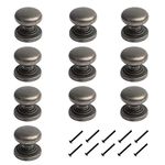 HARMAC HOUSE Vintage Cabinet Knobs 10 Pack Heavy Duty Vintage Antique Bronze Round Pull Handles, 32mm Diameter,Solid Kitchen Cupboard,Bathroom Wardrobe Door Drawer Handle Mushroom Handles Knobs (10)