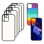 [5 Pack] Innosub Sublimation Phone Cases Compatible with iPhone 11 (6.1") - Rubber Black Blank Dye Cases and Aluminum Inserts for Dye Sublimation/Printable Phone Cover Blanks