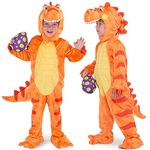 Spooktacular Creations Baby Orange T-Rex Costume with Toy Dinosaur Egg for Kids Halloween Dress up,Theme Party (18-24 Mos)