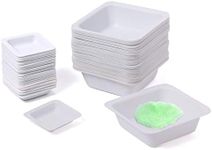 Young4us 7ml 100ml Weigh Boat Set, 100 Pack Small & Large Lab Weighing Dishes for Measuring, Storing, Mixing Powders & Liquids with Easy Pour Design Disposable Mini Plastic Square Dish Scale Tray