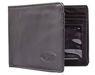 Big Skinny Men's Slimline Leather Bi-Fold Slim Wallet, Black