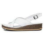 Hush Puppies Women's Elena Wedge Sandal, White, 5 UK