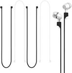 TSHAOUN 4PCS Magnetic Silicone Strap for Anti-Lost Wire Accessories for Airpods PRO/2/1 Sport Earbud Lanyard，Neck Rope for Wireless Earphone (Black white)