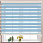 ZEBRA BLINDS Polyester Windows Curtain (Blue)…