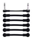 Rayzm Guitar Patch Cable, 6.35mm Angled Instrument Jumper Cable for Guitar/Bass Effects Pedals, 5cm Pedal-Board Jumper Cables (6-Pack)