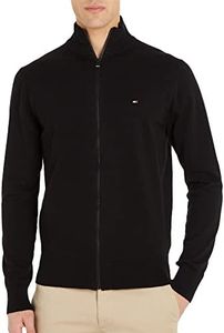 Tommy Hilfiger Cardigan Homme 1985 Zip Through Fermeture Éclair, Noir (Black), M