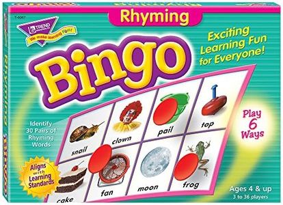 Trend Enterprises: Rhyming Bingo Game, Exciting Way for Everyone to Learn, Play 6 Different Ways, Perfect for Classrooms and at Home, 2 to 36 Players, for Ages 4 and Up