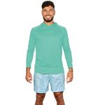 Banana Boat men's rash guard long sleeve tee shirt hoodie for men 100% polyester shirt | waterproof | UV protection UPF 50+ | Seafoam | Large, Seafoam, M/XXL