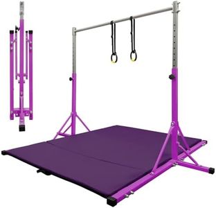 JC-ATHLETICS Gymnastics Kip Bar for Kid and Teenage Ages 3-18, 5.2FT Base Length, Adjustable Height from 3FT to 4.8 FT Height,Foldable Gymnastic Training Equipment for Home and Club Use