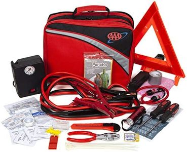 Lifeline 4388AAA Excursion Road, 76-Piece Car Air Compressor, Jumper Cables, Flashlight and First Aid Kit