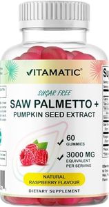 Vitamatic Sugar Free Saw Palmetto with Pumpkin Seed - 3000 mg Equivalent per Serving - Natural Raspberry Flavor - 60 Count