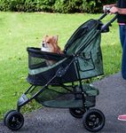 Pet Gear No-Zip Special Edition 3 Wheel Pet Stroller for Cats/Dogs, Zipperless Entry, Easy One-Hand Fold, Removable Liner, Cup Holder, Willow