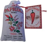 Hungarian sweet paprika (50g/1.76oz) in traditional folk canvas bag, imported from Hungary