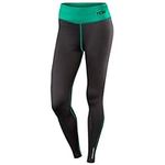 TCA Women's SuperThermal Performance Workout High Waisted Running Training Tights Leggings with Pocket - Black/Petrol, XS