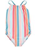 OshKosh B'Gosh Girls' One-Piece Swimsuit, Vertical Stripes, 6