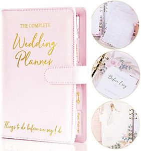 Hochzeitsplaner-Buch und Organizer für die Braut 2021, rosa Kunstleder, Goldfolie, Prägung "Busy Planning Our Wedding Day", Hochzeitsbinder, Verlobungsgeschenke für Frauen