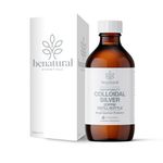 Benatural Essentials Colloidal Silver 300ml Bottle | Premium Quality 20PPM Silver | High PH | Manufactured in The UK | New Packaging