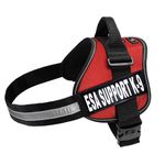 Emotional Support Dog Vest Nylon no-Pull ESA Dog Vest Comes with 2 Reflective ESA Support K9 Interchangeable Patches. Fully Adjustable Reflective Straps with top Handle. XXS-XXL in 3 Colors. Red