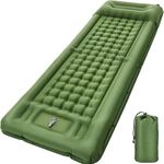 The AutoStory Camping Sleeping Bed Mat Pad - Extra Thick Nylon Inflatable Mattress for Ultimate Comfort, Built-in Pump, Waterproof & Compact for Backpacking, Hiking, Travel, Picnic (Green, 1150g)