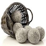 NATURALTHINGS Organic Alpaca Wool Dryer Balls, Fabric Softener Balls That Reduce Wrinkles, Anti Static, Reduce Energy Cost & Drying Time, Pack of 6 Made from All-Natural New Zealand Wool, Reusable (XXXL)