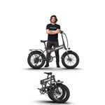 EMotorad Doodle Pro Fat-Tire Foldable Electric Mountain Bike – 250W Rear Hub Motor, 12.75Ah Removable Li-ion Battery, C6+ Display, Front/Rear Lights with Side Indicators (Doodle Pro, Native Pop)