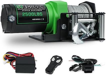 STEGODON 2500 lb. ATV/UTV Electric Winch, 12V Waterproof Steel Cable Winch,Electric Winch with Wired Remote and Wireless Remote for ATV UTV Towing,Boat,Off-Road