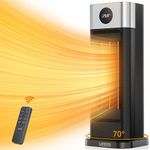 Space Heater for Indoor Use, 1500W Fast Heating Electric Heater with Remote, Thermostat, Overheating Protection, 70° Oscillating Quiet Portable Space Heater for Bedroom, Large Room, Office & Home